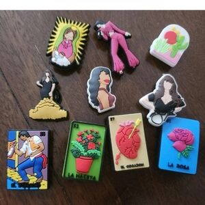 Colorful Lotería-Themed Shoe Charms.